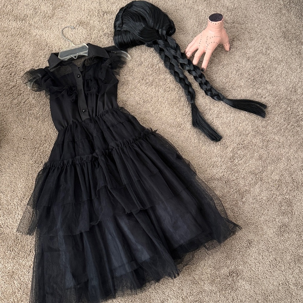 Wednesday Dress Up! Girls size 4/5.
Great Halloween costume!! - Picture 2 of 3